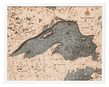 Lake Superior  3-D Nautical Wood Chart, Large, 24.5" x 31"