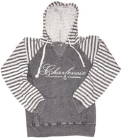 Womens striped burnout hoody- Charlevoix- 3 COLORS