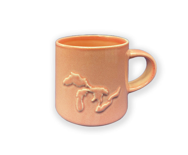 Great Lakes Embossed Cup- TANGERINE- 4PC SET