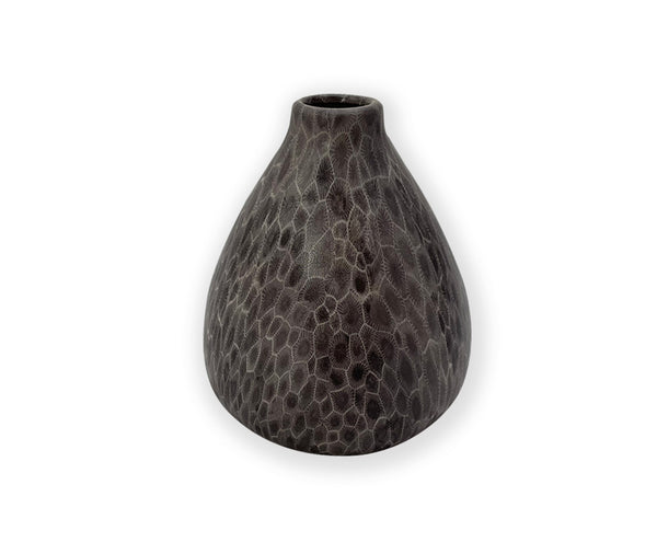 Ceramic Petoskey Stone Design Teardrop Vase 7.1" Tall