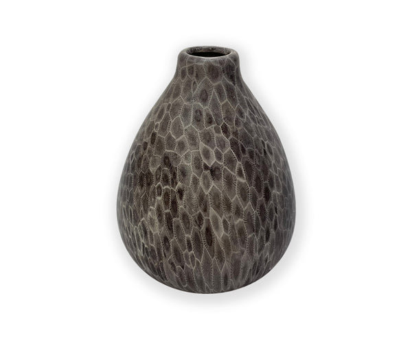 Ceramic Petoskey Stone Design Teardrop Vase 6.1"