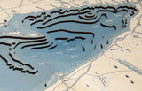 Lake Erie, UV Nautical Wood Chart, Medium, 31" x 13"