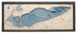 Lake Erie, UV Nautical Wood Chart, Medium, 31" x 13"