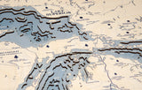 Great Lakes UV Nautical Wood Chart, Large, 24.5" x 31"