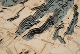 Northwest Lower Michigan 3-D Nautical Wood Chart, Large, 24.5" x 31"