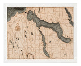 Lake Charlevoix, Michigan 3-D Nautical Wood Chart, Small, 16" x 20"
