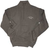 Mens/Unisex 1/4 Zip- Soft Peached Cotton! - Petoskey Oars- Granite