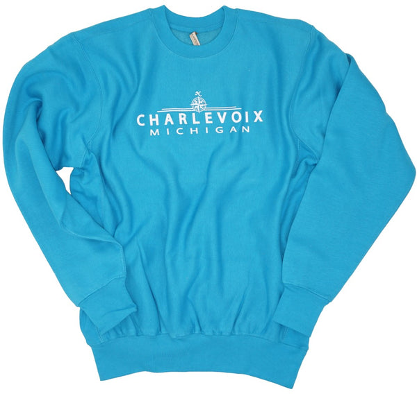 Crewneck Sweatshirt- Charlevoix- Aqua