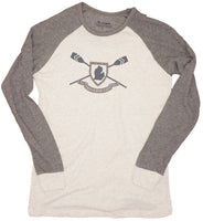 Mens Knit Longsleeve -Charcoal/Oatmeal- Traverse City oar screen