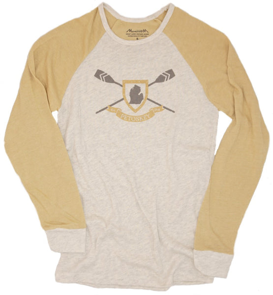 Mens Knit Longsleeve -Burlap/Oatmeal- Petoskey oar screen