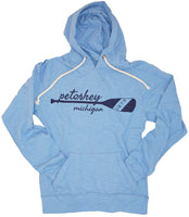 Slub Hoody Mens/Unisex- Petoskey Oar -W.BLUE