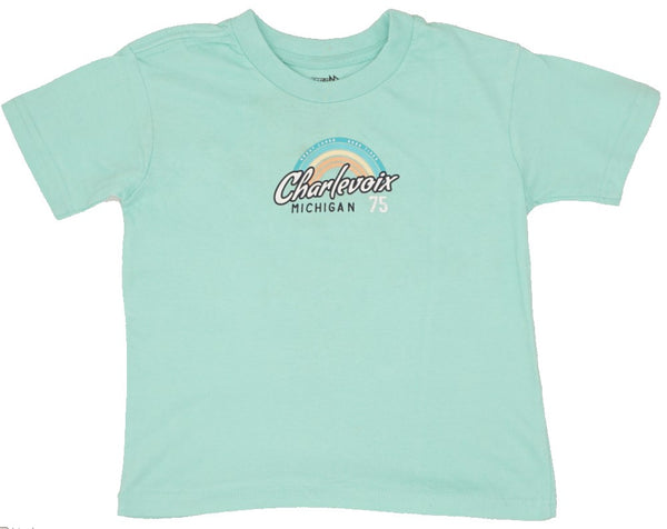 Kids Tshirt- Soft ringspun cotton- Charlevoix- Seafoam Vintage