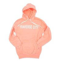 Mens/Unisex Hoodie- 9oz Sueded- Traverse City- WATERMELON