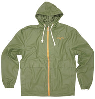 Mens Rain Jacket- Athletic Fit- Olive Green