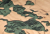 Arbutus Lake (Traverse), Michigan 3-D Nautical Wood Chart, Small, 16" x 20"