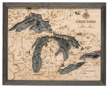 Great Lakes 3-D Nautical Wood Chart, Small, 16" x 20"