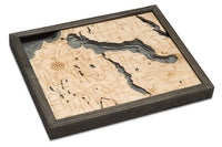 Lake Charlevoix, Michigan 3-D Nautical Wood Chart, Small, 16" x 20"