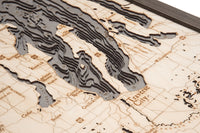 Michigan Route M22 3-D Nautical Wood Chart, Large, 24.5" x 31"