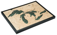 Great Lakes 3-D Nautical Wood Chart, Large, 24.5" x 31"