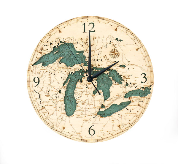 Woodchart Clock - Great Lakes