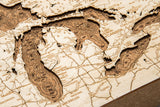 Woodchart Cork Map - Great Lakes