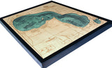 Higgins Lake, Michigan 3-D Nautical Wood Chart, Large, 24.5" x 31"