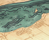 Higgins Lake, Michigan 3-D Nautical Wood Chart, Large, 24.5" x 31"
