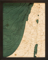 Wood Carved Map of the Holy Land in the Time of Christ  16" x 20" (11 layers)