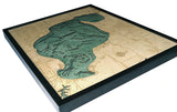 Houghton Lake, Michigan 3-D Nautical Wood Chart, Large, 24.5" x 31"