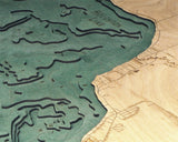 Houghton Lake, Michigan 3-D Nautical Wood Chart, Large, 24.5" x 31"