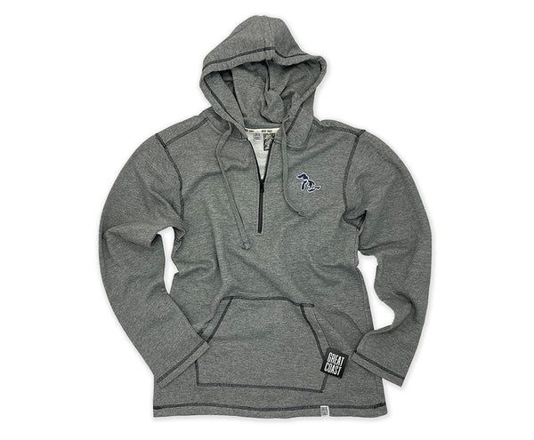 1/4 ZIP HOOD- GRAPHITE- GREAT LAKES