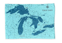 BLANKET/THROW- OCEAN- GREAT LAKES MAP