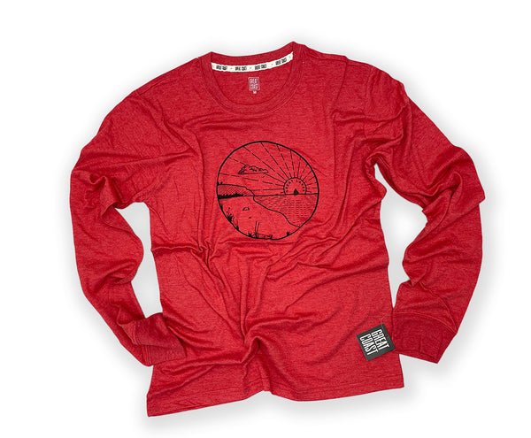 LONG SLEEVE T- RED- CIRCLE DUNES GREAT LAKES