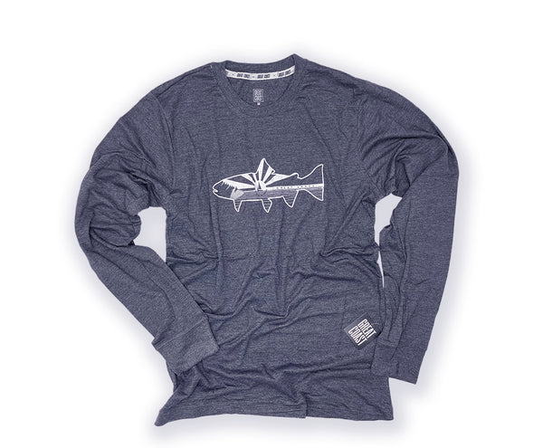 LONG SLEEVE T- NAVY- GREAT LAKES FISH