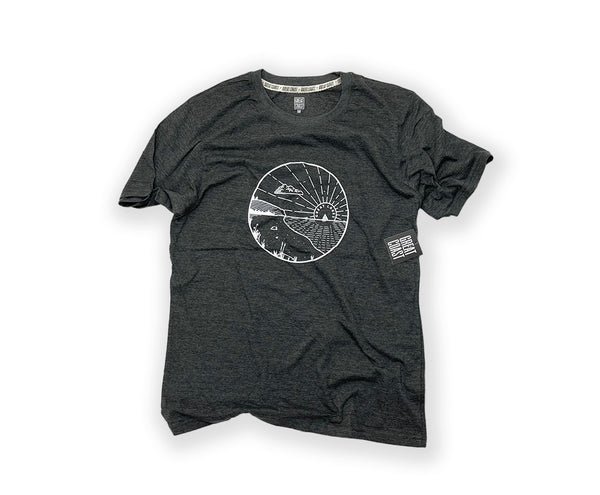 SHORT SLEEVE T- CHARCOAL-CIRCLE DUNES/BEACH GREAT LAKES