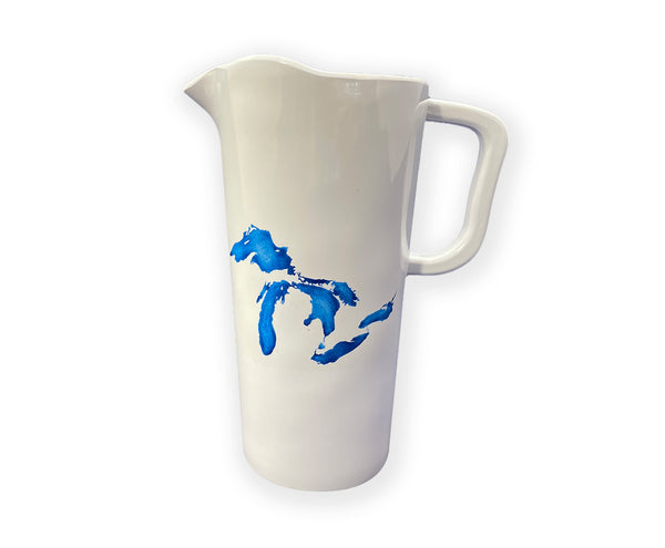 MELAMINE PITCHER- GREAT LAKES WATER COLOR