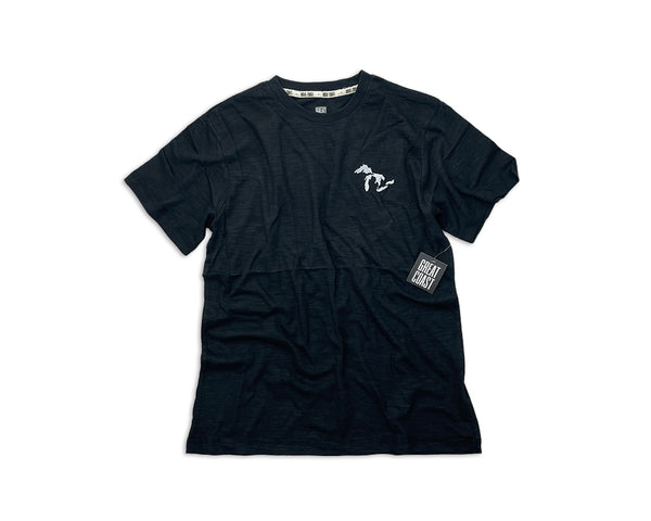 SHORT SLEEVE T- BLACK SLUB- GREAT LAKES EMBROIDERY
