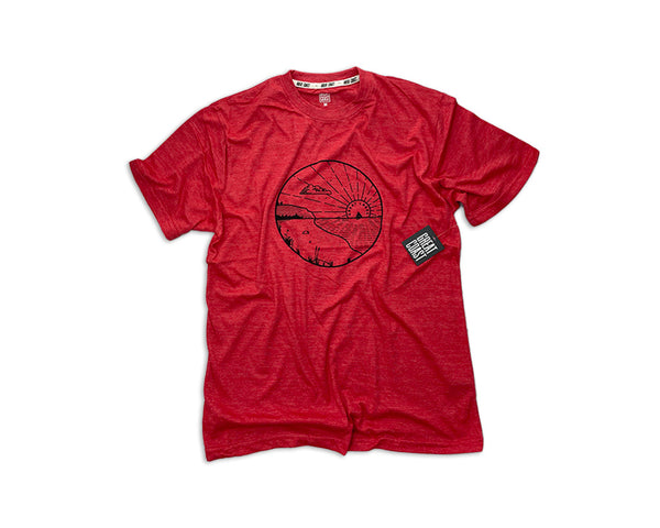 SHORT SLEEVE T- RED- CIRCLE DUNES/GREAT LAKES