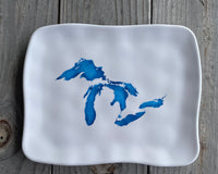 GREAT LAKES/WATER COLOR MELAMINE 10" X 8" TRAY
