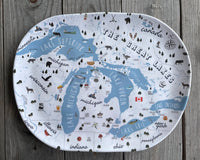 OVTRY- GREAT LAKES MAP-16"x12.5"