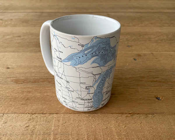 Great Lakes Map Mug (wrap around design) 4PC SET