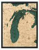 Lake Michigan 3-D Nautical Wood Chart, Large, 24.5" x 31"