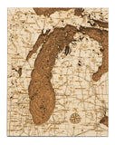 Woodchart Cork Map - Lake Michigan