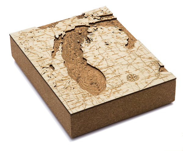 Woodchart Cork Map - Lake Michigan