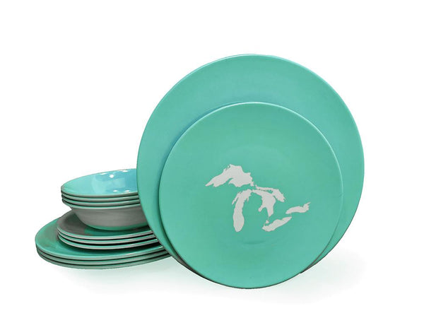 Dinner Set - Great Lakes Silhouette-Seafoam