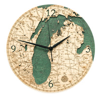 Woodchart Clock - Lake Michigan