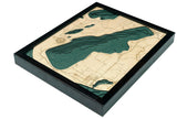 Crystal Lake, Michigan 3-D Nautical Wood Chart, Small, 16" x 20"