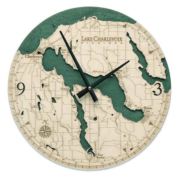 Woodchart Clock - Lake Charlevoix