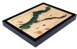 Lake Charlevoix, Michigan 3-D Nautical Wood Chart, Small, 16" x 20"