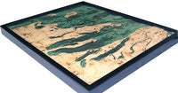 Grand Traverse Bay 3-D Nautical Wood Chart, Small, 16" x 20"